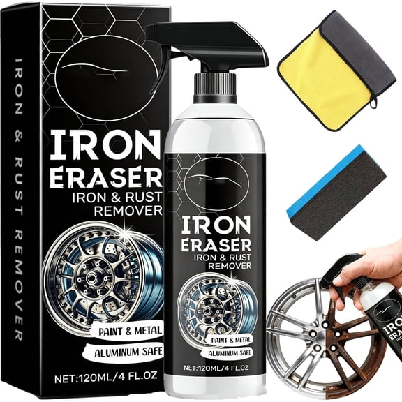 Professional Automotive Surface Cleaning, Car Rust Remover Cleaner Spray, General Rust Remover Cleaner Spray, Fast Acting Rust and Brake Dust Remover for Car Wheels and Paint(1Pc)
