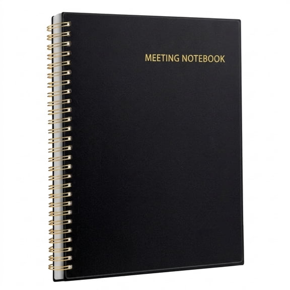 Professional B5 Size Spiral Notebook 7.5x10 Inches 160 Pages, Meeting Planner and Note Taking Organizer for Office Business, Project Planning and Agenda Management, Black
