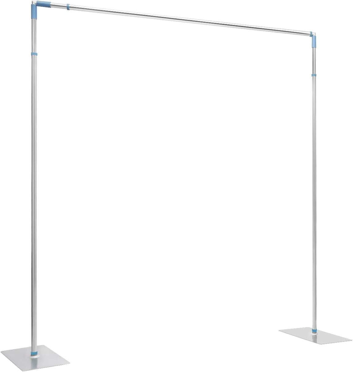 LUVODI 10x10ft Adjustable Wedding Backdrop Stand Pipe Kit – White Iron Frame – Reusable