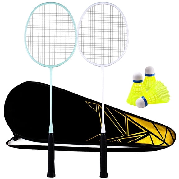 Professional Badminton Rackets Set Of 4 - Carbon Fiber 6 Shuttlecocks 4 Grips & Bag For Backyard Games | 90g Lightweight
