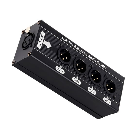 Professional Balanced Sound Splitter 1 In 4 Out Sound Splitter Box Noise Isolation Distribution Studio Equipment