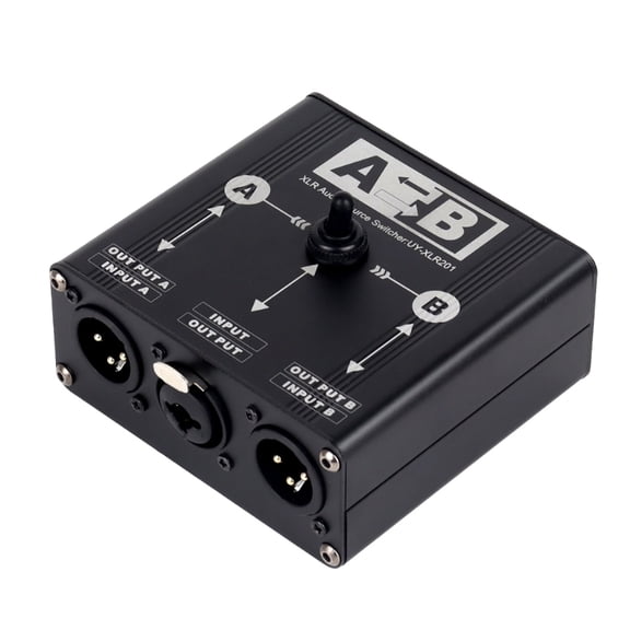 AOOOWER Stage Grade XLR Mics Signal Routers 2 Input Selectors With Gold Connectors No Power Neededs