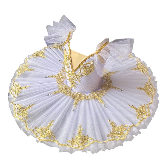 Professional Ballet Dress for Girls Leotard Ruffles Mesh Camisole Skirted Princess Tutu Ballerina Costumes