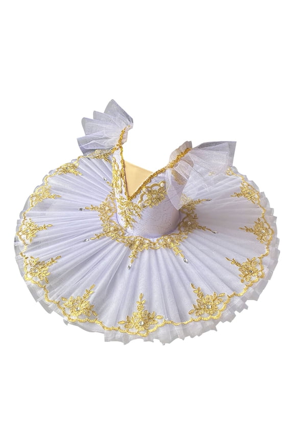 Professional Ballet Dress for Girls Leotard Ruffles Mesh Camisole Skirted Princess Tutu Ballerina Costumes