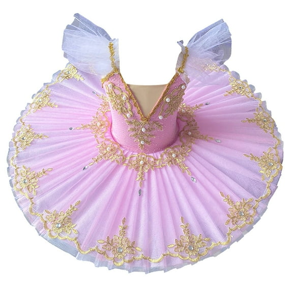 Professional Ballet Dress for Girls Leotard Ruffles Mesh Camisole Skirted Princess Tutu Ballerina Costumes