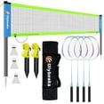 thumbnail image 1 of Professional Baminton Set, Portable Badminton Net Set for Backyard with Carring Bag, 4 Aluminum Badminton Rackets, 3 Shuttlecocks - Easy Set Up & Durable, 1 of 14
