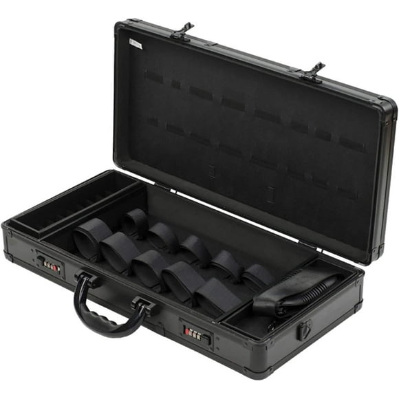 Professional Barber Case for Barber Tools,Portable Barber Suitcase,Traveling Case Barber Tool Organizer,for Clippers,Trimmers,Shears and Combs Styling Tools Storage (Black & Gold;Style B)