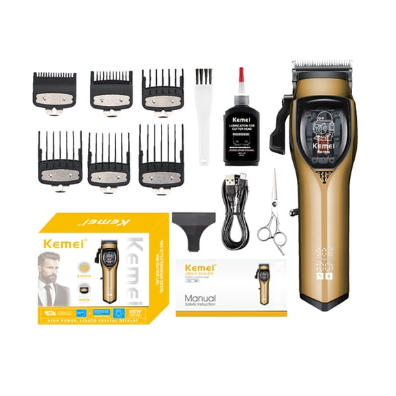 Professional Barber Hair Clipper Cordless,TTOOGO 9000 RPM LED Display Electric Trimmer Type-C Rechargeable Stainless Steel Blade 5-Level Adjustable for Salon Fade Grooming Men