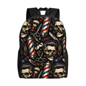 Professional Barber Tool Seamless Art Laptop Backpack, Padded 15.6 Inch Computer Compartment, Casual Travel Work Daypack