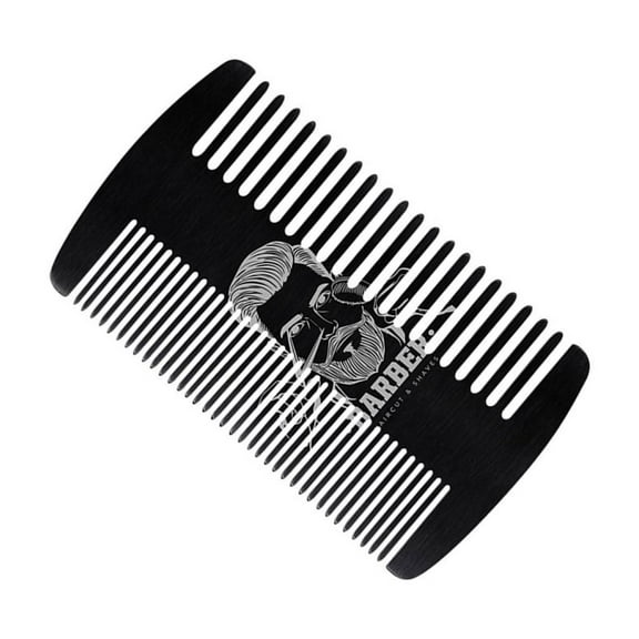 Professional Beard Comb With Smooth Teeth Mens Grooming Essential Credit Card Sized Stainless Steel Styling Tool