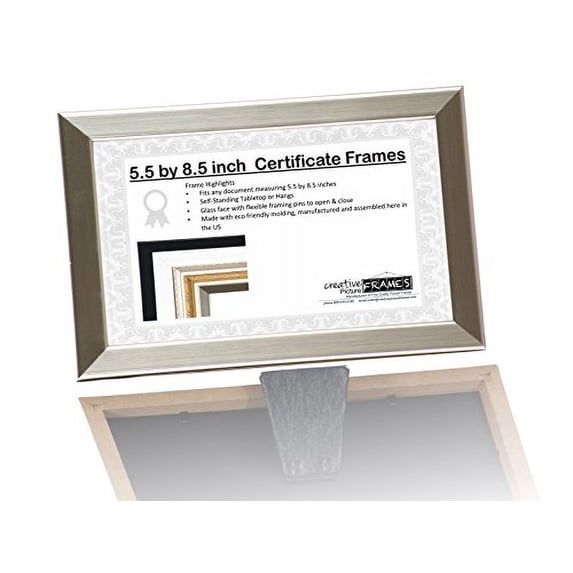Professional Beautician License Frame - 5.5 by 8.5 inch Opening Self Standing Work Station Frame with Hanger