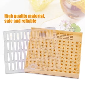 Professional Bee Queen Rearing Box Cupkit System for Beekeeping Cultivation, Durable Non-Toxic Yellow Queen Rearing Cage Case, Essential Beekeeper Tool Accessory (5.71 x 5.12 x 1.1 Inches)