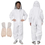 Professional Bee Suit for Men Women, Beekeeping Suit Beekeeper Suit with Glove &Ventilated Hood Fully Body Sturdy Beekeeper Suite Suitable for Professional Beekeepers and Beginners