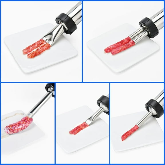 Professional Beef Jerky Gun Kits, Stainless Steel Jerky Maker, Jerky Cannon, Meat Gun with 5 Stainless Nozzles and 5 Brushes