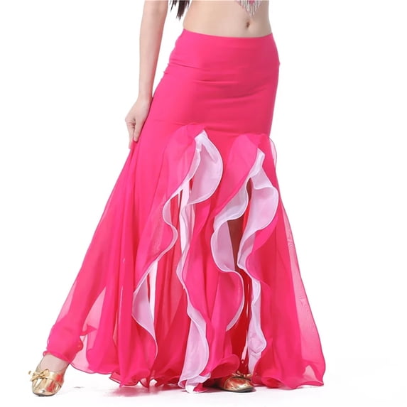 Professional Belly Dance Skirt For Women Elegant Double Split Skirt Adult Belly Dancing Performance Clothing Dance Wear