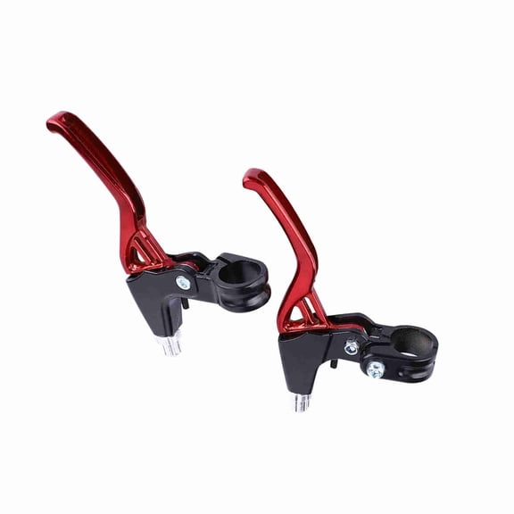 Professional Bicycle Brake Levers 1 Pair Lightweight Aluminum Alloy Road Mountain Bike Brake Handle Set Compatible with 22mm Handlebars Smooth Automatic Restoration Action Red