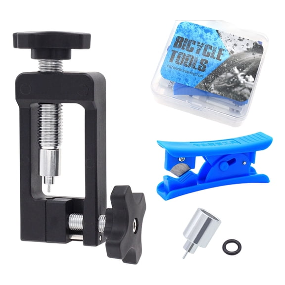 Professional Bike Hydraulic Hose Tool With Brake Bleed Needle Installer Aluminum Alloys For Mountain Bike Maintenance