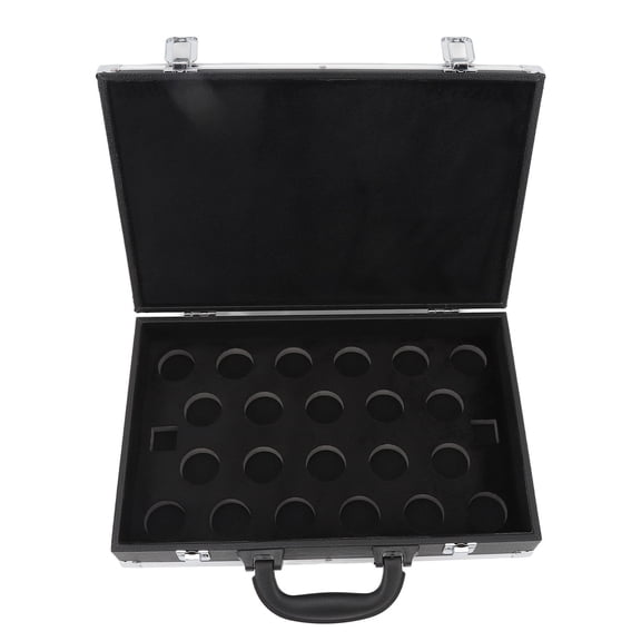 Professional Billiard Balls Storage Box Aluminum Alloy Frame Waterproof PU Leather Carrying Case for 22 Snooker Pool Balls Portable Protective Travel Organizer