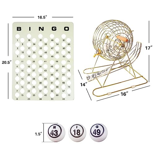 Professional Bingo Game Set with XLarge Bingo Cage, 1.5" Ping Pong