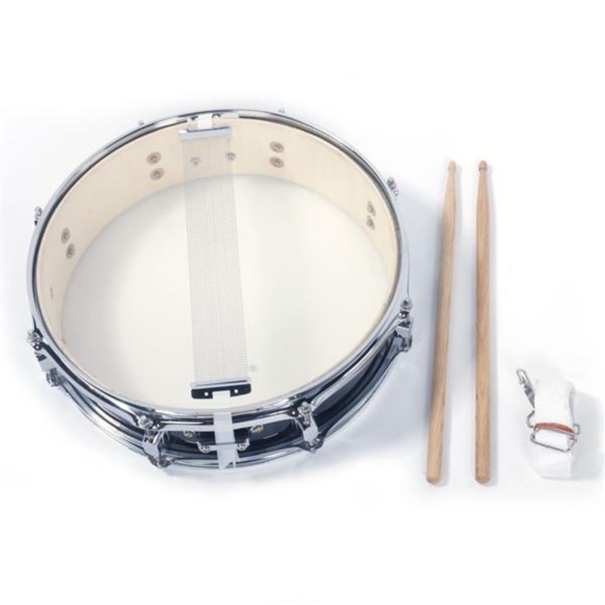 Professional Black 13x3.5 Inch Snare Drum Set with Drumsticks and Key