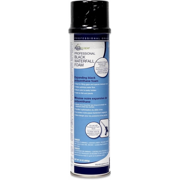 Professional Black Waterfall Foam Sealant for Streams and Waterfalls, Fills Gaps Between Rock and Boulder to Direct Flow, Fast Drying Polyurethane Expanding Foam