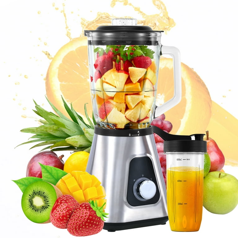 Tecthalway professional Blender, 500W Countertop Blenders for Kitchen,6  Stainless Steel Blades, Ideal for Puree, Ice Crush, Shakes & Frozen Drinks