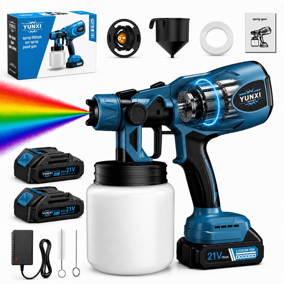 Professional Blue Air Spray Gun, Gravity Type HVLP Sprayer for Primer, Topcoat and Clear Coat Applications