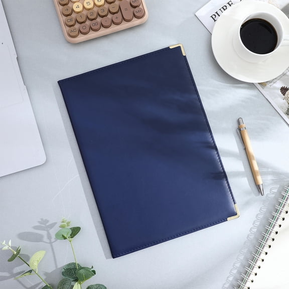 Professional Blue Interview Portfolio Folder with Organized Card and Document Storage