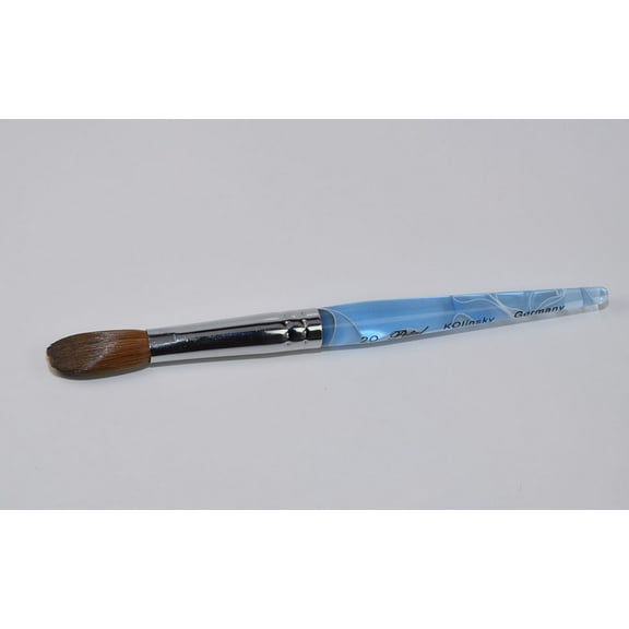 Professional Blue Marble Petal Kolinsky Acrylic Manicure Powder Nail Brush (CRIMPED) - Size #20