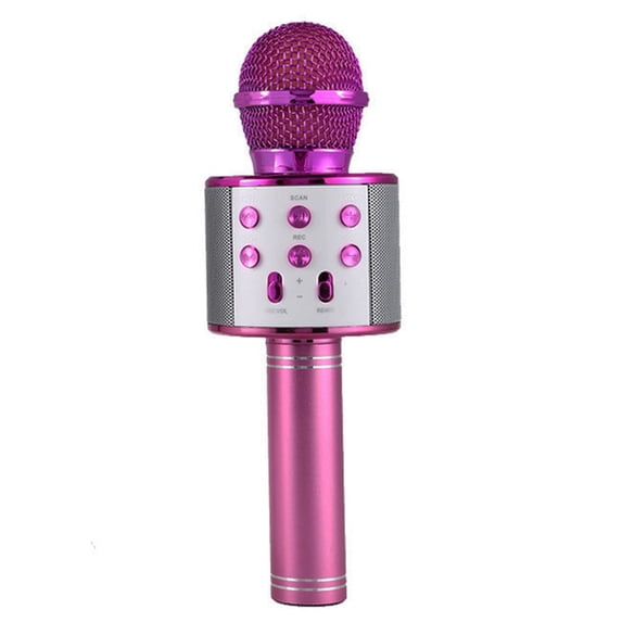 Professional Bluetooth Wireless Microphone Karaoke Speaker KTV Music Player Singing Recorder Handheld Microphone Rose Red