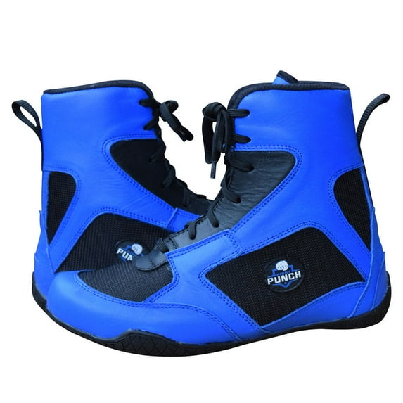 Professional Boxing Shoes Breathable Wrestling Shoes, Training Shoe for Adult & Youth Men Women Non Slip Rubber Sole Lightweight Boots (Blue & Black, 7)