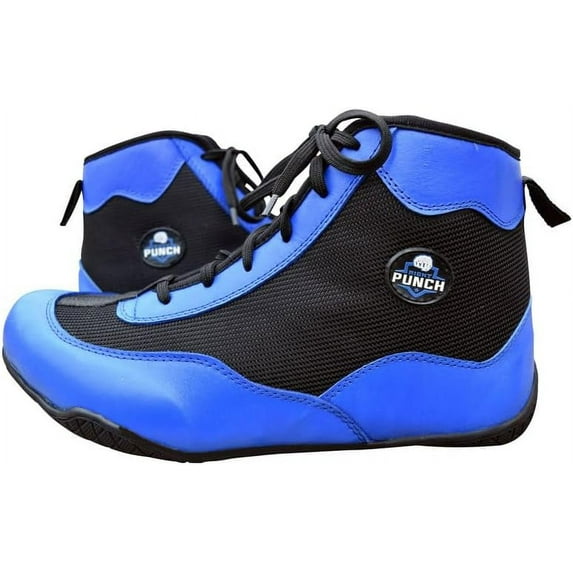 Professional Boxing Shoes Breathable Wrestling Shoes, Training Shoe for Adult & Youth Men Women Non Slip Rubber Sole Lightweight Boots (Blue & Black, 9)