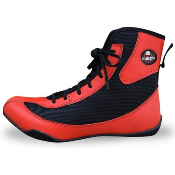 Professional Boxing Shoes Breathable Wrestling Shoes, Training Shoe for Adult & Youth Men Women Non Slip Rubber Sole Lightweight Boots (Red & Black, 13)