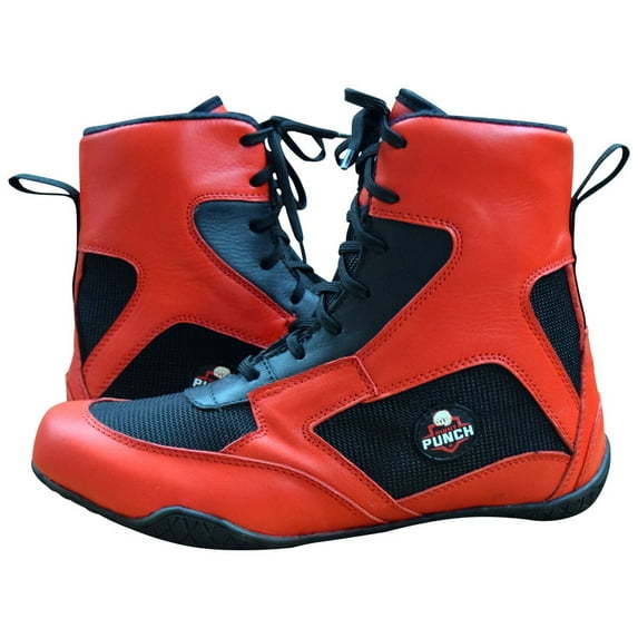 Professional Boxing Shoes Breathable Wrestling Shoes, Training Shoe for Adult & Youth Men Women Non Slip Rubber Sole Lightweight Boots (Red & Black, 9)