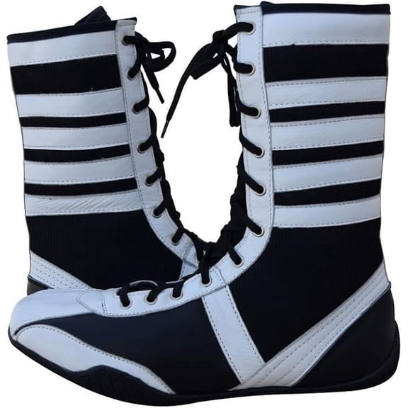 Professional Boxing Shoes Breathable Wrestling Shoes, Training Shoe for Adult & Youth Men Women Non Slip Rubber Sole Lightweight Boots (White & Black, 12)