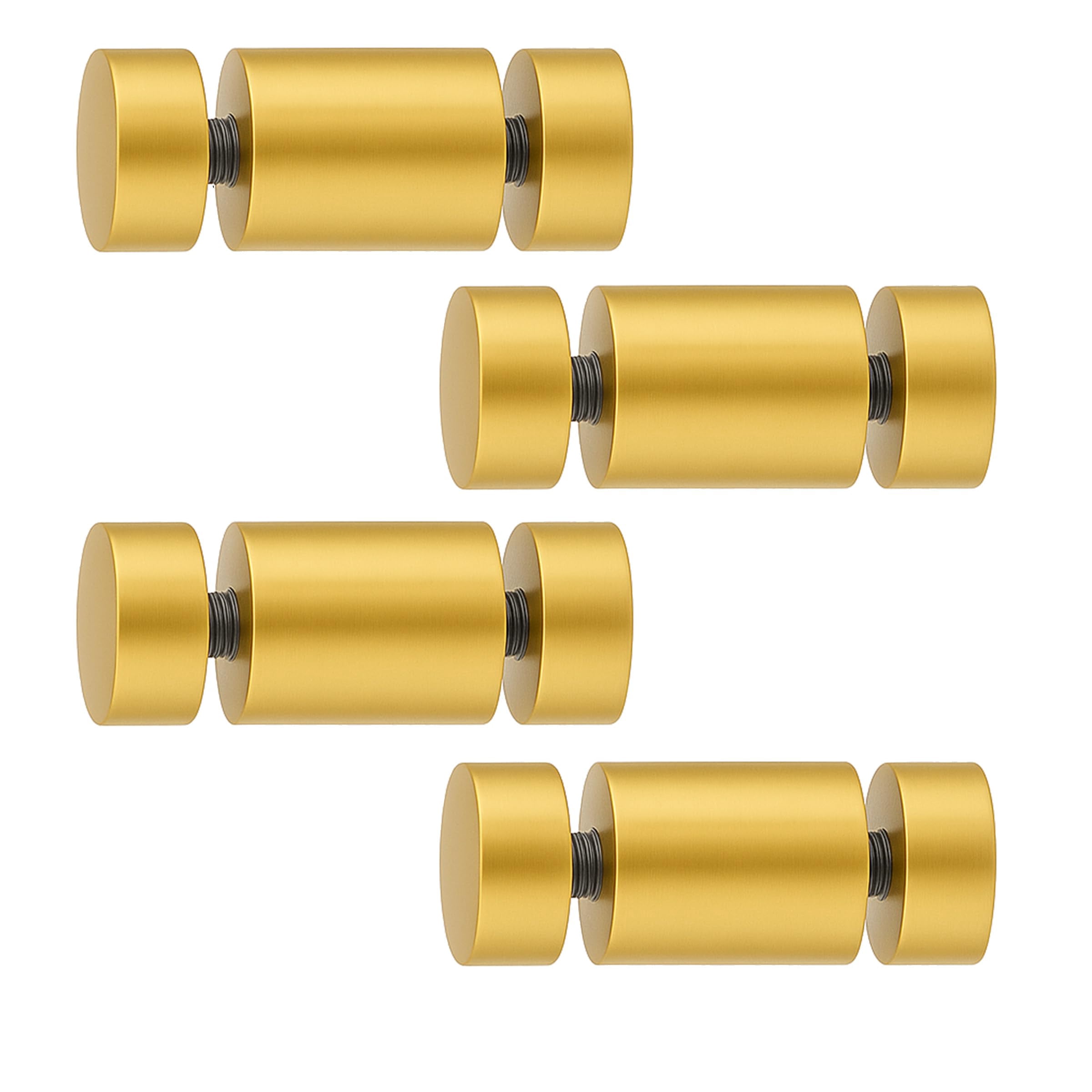 Double-Panel Stand-Offs | Professional Brass & Aluminum Sign Mounting Hardware Heavy-Duty Display Supports for Informational Signage 4 Pack (Gold, .98" D x .98" L)