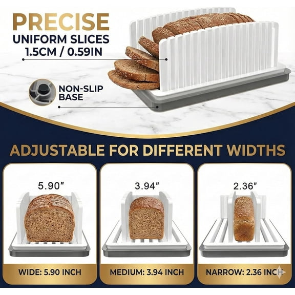 Professional Bread Slicer Guide Precision Loaf Cutter with Non-Slip Base for Perfect, Even Slices Artisan Sourdough Bread$$Home Decor, Kitchen, & Other