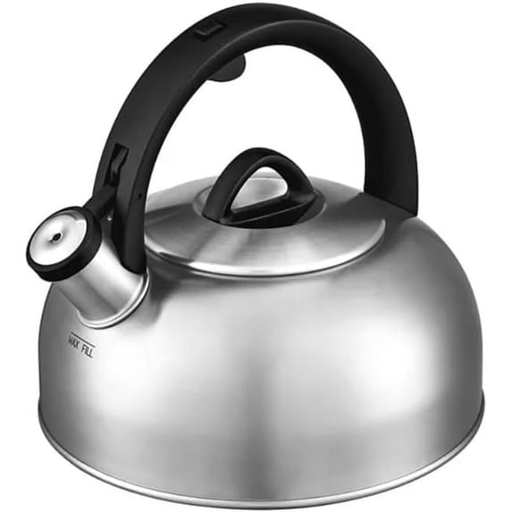 Professional Brushed Stainless Steel 2-QT Teakettle Water Whistling Tea Kettle