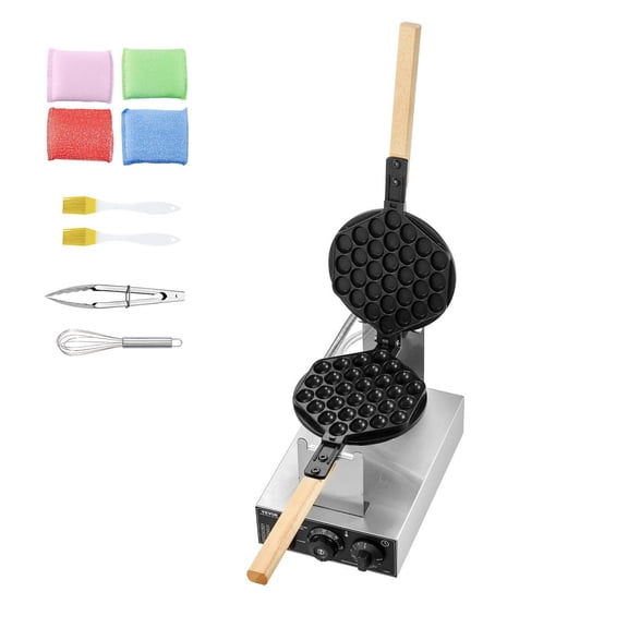 Professional Bubble Waffle Maker for Commercial or Home Use | 1400W Fast Heating | Durable Non-Stick Baker