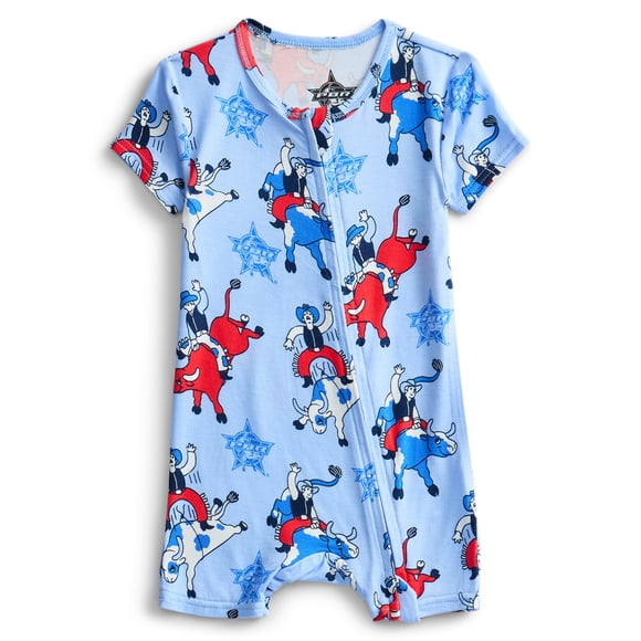Professional Bull Rider Baby Boys Cozy and Comfortable Patriotic Americana Shortie Romper, Sizes NB-24M