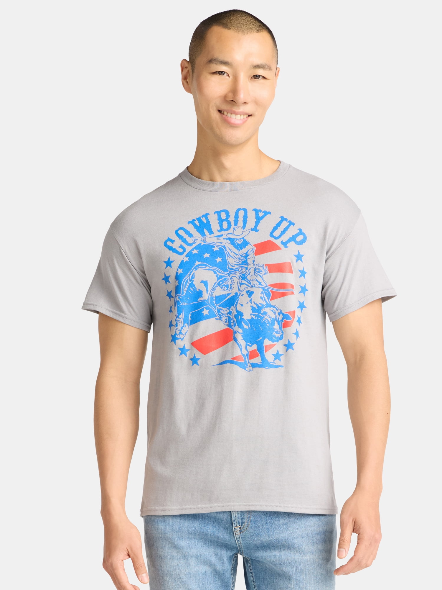 Professional Bull Riders, Men's & Big Men's Graphic T-Shirt, Cowboy Up, Sizes S-3XL