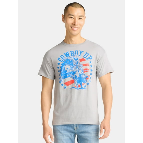Professional Bull Riders, Men's & Big Men's Graphic T-Shirt, Cowboy Up, Sizes S-3XL
