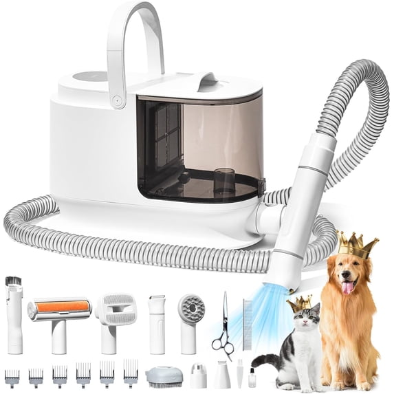 Professional Bunfly Dog Grooming Kit With 3.5L Vacuum For Pet Hair Cleaning