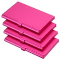 thumbnail image 1 of Professional Business Card Holder Aluminum Slim Pocket Credit Card Case, Rose Red 4 Pack, 1 of 5