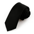 thumbnail image 1 of Professional Business Necktie for Men, Slim Skinny Tie, Waterproof Solid Color Satin Finish, Formal Suit Tie for Office and Professional Events, Wrinkle Resistant and Stain Proof Neckwear Black, 1 of 8