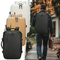 Professional Business Travel Backpack, Expandable Computer Bag, High-Density Nylon, Multiple Compartments, Modern Minimalist, Executive Professionals, Airline Carry-On, Laptop & Documents Sopatenor