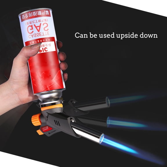 Professional Butane Torch with 360° Inverted Use - Adjustable Flame Culinary Blow Torch for Cooking, Baking, BBQ, Searing, One-Click Piezo Ignition Gas Torch Attachment (Fuel Not Included)