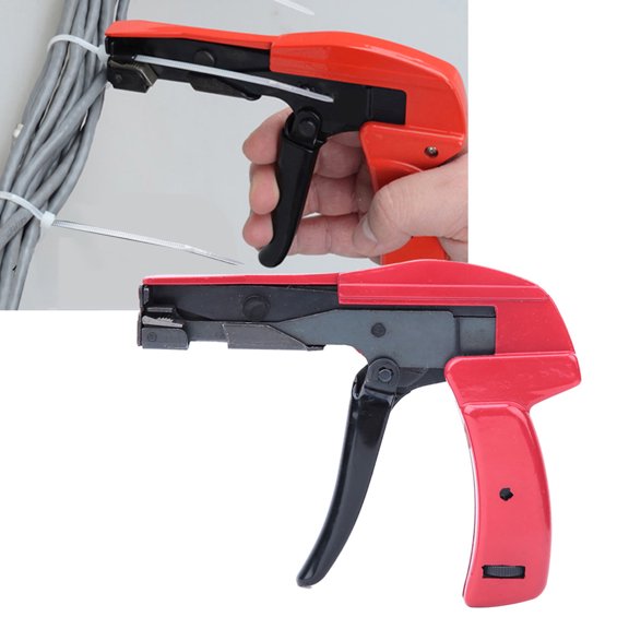 Professional Cable Tie Tool: Fasten, Tension Cut 2.4,4.8mm Ties, Ideal For Tidy Installations