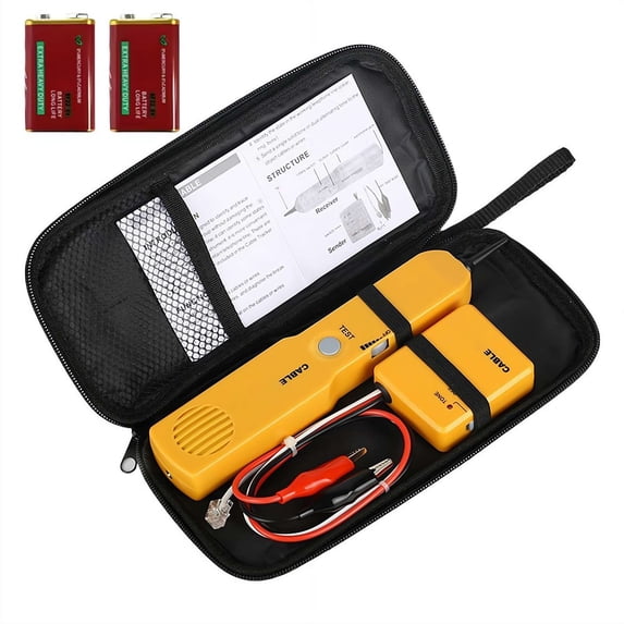 Professional Cable Tracer & Telephone Line Tester Non-Destructive Wire Identification System with Tone Generator & Probe for Electricians, IT Techs, DIY Home Use
