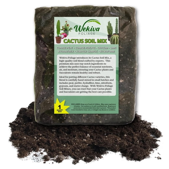Cactus and Succulent Soil Mix 20 Quarts - Custom Soil Blend Potting Mix for Cacti and Succulents Specially Developed by and for Professional Nursery Growers - Nutrient-Rich Formula